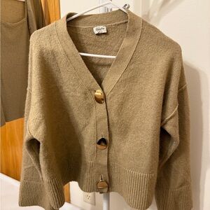 Vintage Tan Women's Cardigan Sweater